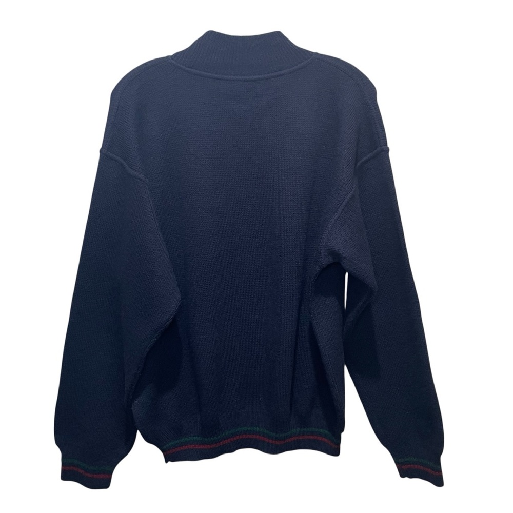 OshKosh B’Gosh Mock Neck Sweater Navy Embroidered Graphic Women Size Large - Picture 7 of 7